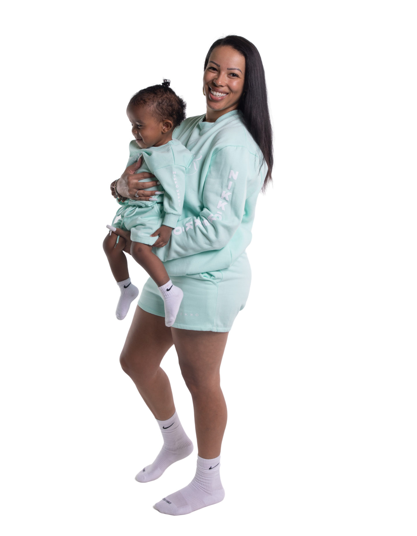 Teal Mommy and Me Matching Logo Sweatshirt Womens
