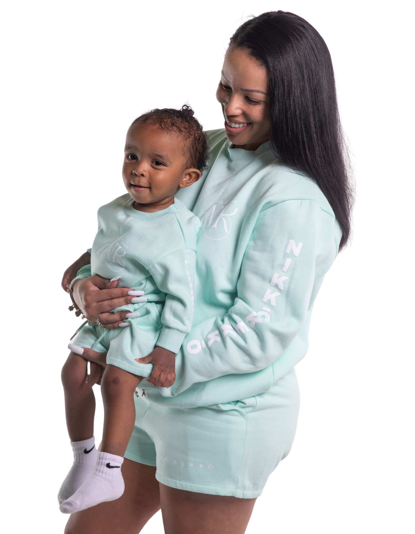 Teal Mommy and Me Matching Logo Sweatshirt Womens